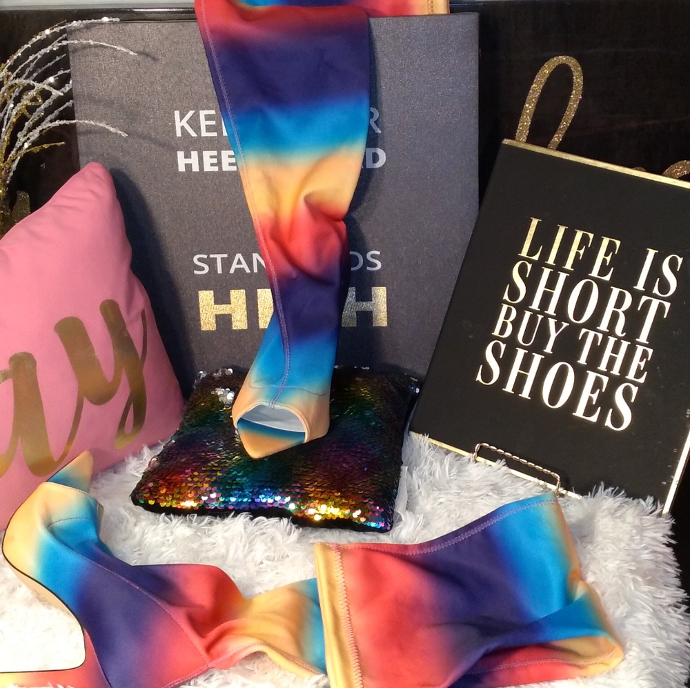 ‼️🗣FLASH SALE‼️🗣Multi color Over The Knee Boots - Picture 3 of 4